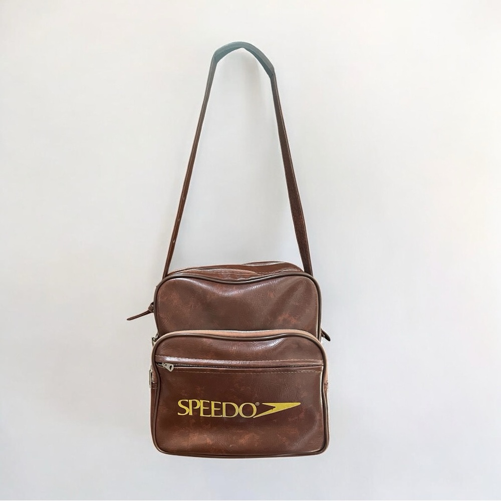 Vintage 70s/80s Speedo Vinyl Swim Bag with Lock & Keys – Brown/Yellow Logo